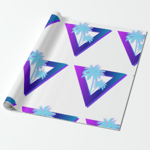 RETROWAVE SYNTHWAVE PALM TREES WRAPPING PAPER