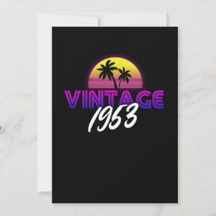 Retrowave Vintage 1953 Birthday Gift Idea Invitation