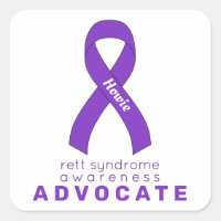Rett syndrome Advocate White Square Sticker