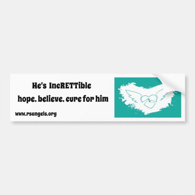 Rett Syndrome Angels Bumper Sticker (him) (Front)