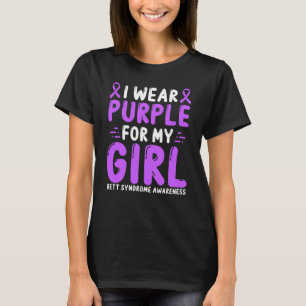 Rett Syndrome Awareness Girl Women Purple Ribbon T-Shirt