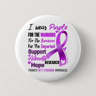 Rett Syndrome Awareness Month Ribbon Gifts 6 Cm Round Badge