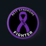 Rett Syndrome Fighter Ribbon Black Button<br><div class="desc">Rett Syndrome Fighter Ribbon Black Button for awareness and support for people fighting rett syndrome.</div>