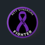 Rett Syndrome Fighter Ribbon Black Button<br><div class="desc">Rett Syndrome Fighter Ribbon Black Button for awareness and support for people fighting rett syndrome.</div>