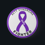 Rett Syndrome Fighter Ribbon White Button<br><div class="desc">Rett Syndrome Fighter Ribbon White Button for awareness and support for people fighting rett syndrome.</div>