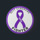 Rett Syndrome Fighter Ribbon White Button<br><div class="desc">Rett Syndrome Fighter Ribbon White Button for awareness and support for people fighting rett syndrome.</div>