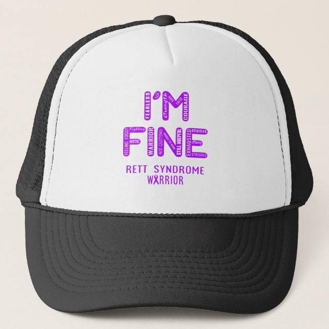 Rett Syndrome Warrior - I AM FINE Trucker Hat (Front)