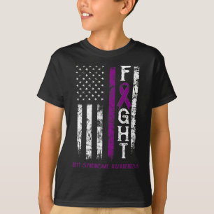 Rett Syndrome Warrior Us Flag Down Syndrome Awaren T-Shirt
