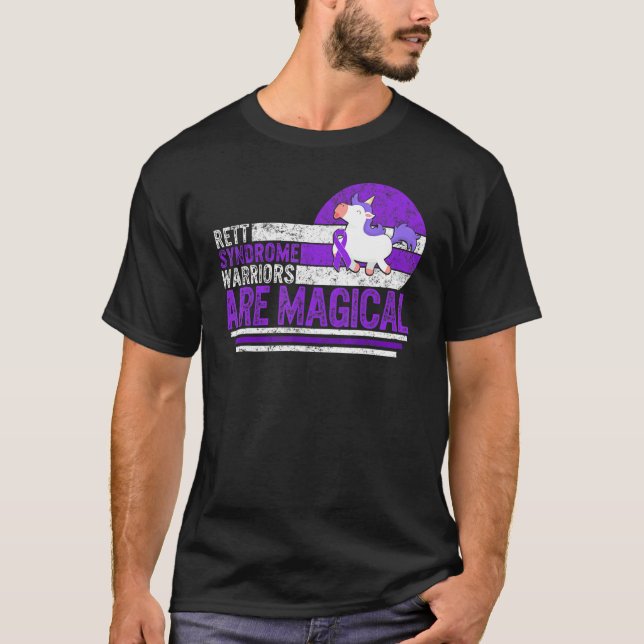 Rett Syndrome Warriors Are Magical Awareness Purpl T-Shirt (Front)