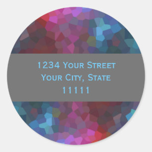 Return Address Abstract Design Classic Round Sticker