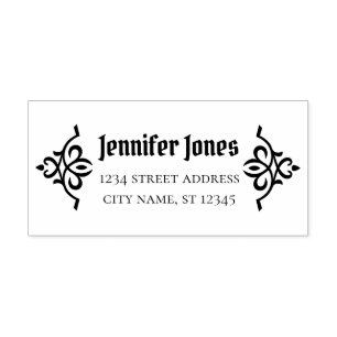 Return address Art nouveau style ornament CC1140 Rubber Stamp