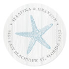 Return Address Blue Starfish Rustic Beach Wedding