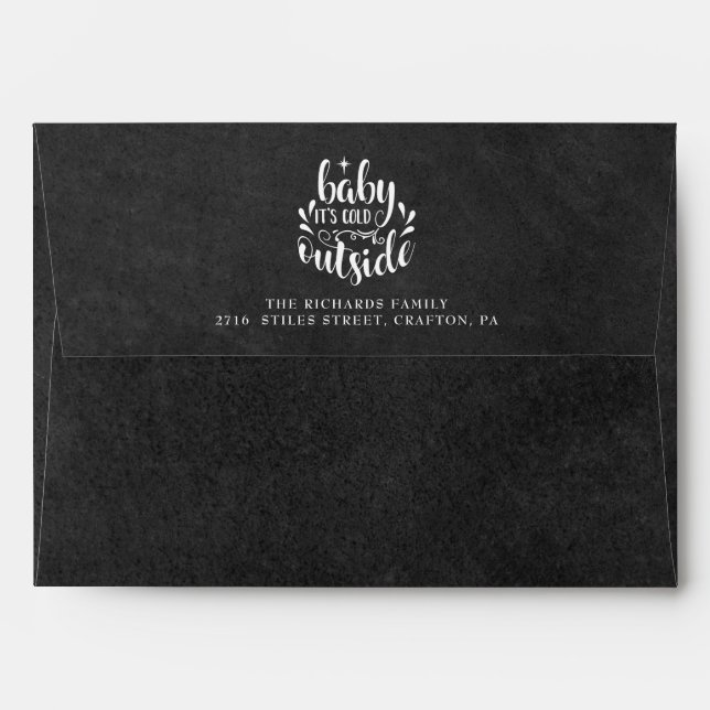 Return Address Boho Chalkboard Holidays Envelope (Back (Top Flap))