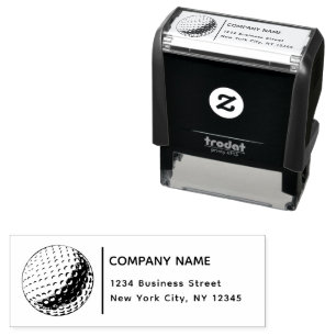 Return Address Business Modern Golf Ball Golfer Self-inking Stamp