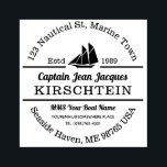 Return Address Captain Boat Yacht Nautical Marine Rubber Stamp<br><div class="desc">Create your own nautical logo return address with this design featuring a yacht or boat. Replace the sample text with your own for a personalised gift.</div>