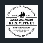 Return Address Captain Boat Yacht Nautical Marine Rubber Stamp<br><div class="desc">Create your own nautical logo return address with this design featuring a yacht or boat. Replace the sample text with your own for a personalised gift.</div>
