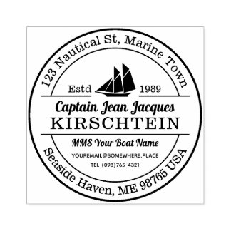 Return Address Captain Boat Yacht Nautical Marine Rubber Stamp