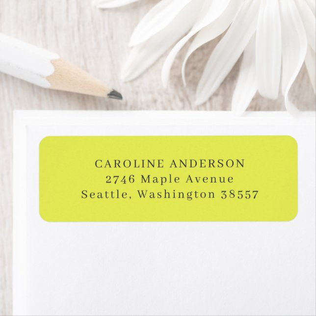 Return Address Chartreuse Personalised Elegant (Insitu)
