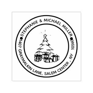 Return address Christmas Tree Self-inking Stamp