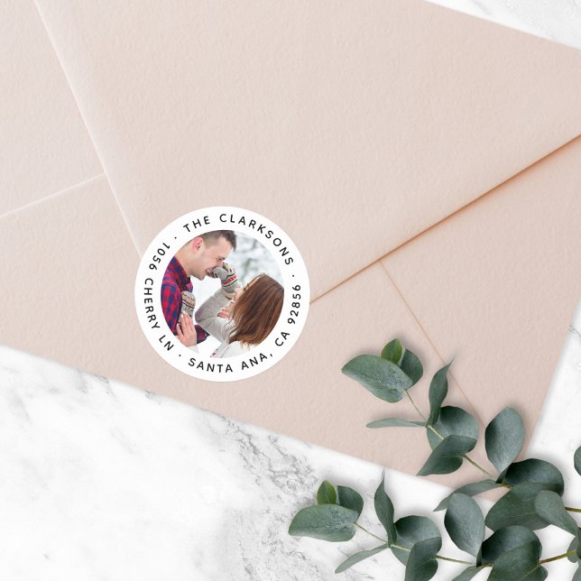 Return Address Classic Round Photo Sticker (Creator Uploaded)