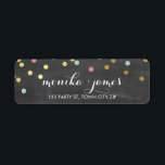 RETURN ADDRESS confetti gold mint coral chalkboard<br><div class="desc">A modern, bold design with a super cute confetti pattern. Setup as a template it is easy to customise with your own text - make it yours! Love the design but want to see it altered - different colour - a different product to complete your branding? No worries - simply...</div>