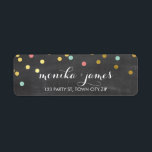 RETURN ADDRESS confetti gold mint coral chalkboard<br><div class="desc">A modern, bold design with a super cute confetti pattern. Setup as a template it is easy to customise with your own text - make it yours! Love the design but want to see it altered - different colour - a different product to complete your branding? No worries - simply...</div>