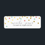 RETURN ADDRESS confetti gold mint coral chalkboard<br><div class="desc">A modern, bold design with a super cute confetti pattern. Setup as a template it is easy to customise with your own text - make it yours! Love the design but want to see it altered - different colour - a different product to complete your branding? No worries - simply...</div>