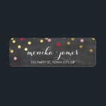 RETURN ADDRESS confetti gold red pink chalkboard<br><div class="desc">A modern, bold design with a super cute confetti pattern. Setup as a template it is easy to customise with your own text - make it yours! Love the design but want to see it altered - different colour - a different product to complete your branding? No worries - simply...</div>