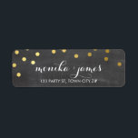 RETURN ADDRESS confetti polka dot gold chalkboard<br><div class="desc">A modern, bold design with a super cute confetti pattern. Setup as a template it is easy to customise with your own text - make it yours! Love the design but want to see it altered - different colour - a different product to complete your branding? No worries - simply...</div>