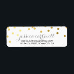 RETURN ADDRESS confetti polka dot gold chalkboard<br><div class="desc">*** NOTE THE SHINY GOLD FOIL EFFECT IS A PRINTED PICTURE A modern, bold design with a super cute confetti pattern. Setup as a template it is easy to customise with your own text - make it yours! Love the design but want to see it altered - different colour -...</div>
