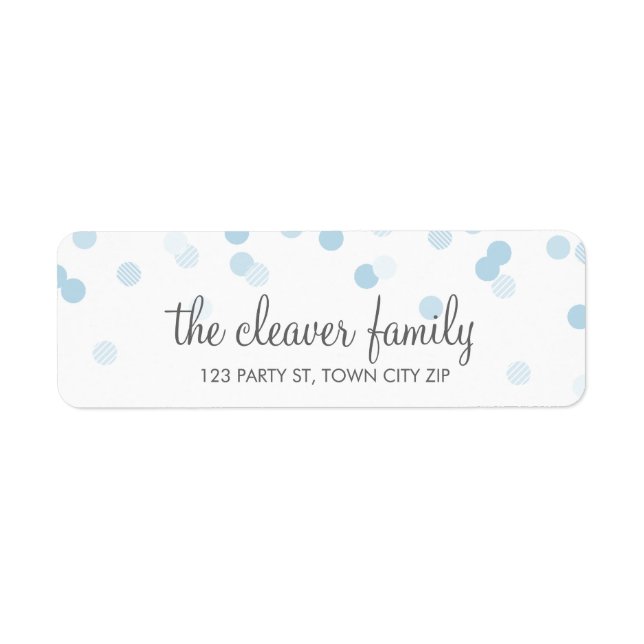 RETURN ADDRESS confetti polka dot pale baby blue (Front)