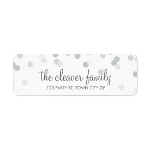 RETURN ADDRESS confetti polka dot pale soft grey