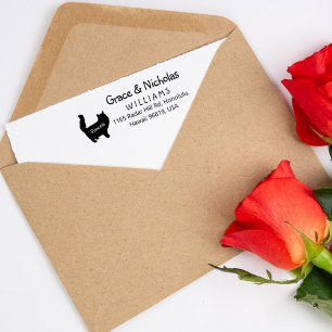Return Address, Couple with a Cat,  Rubber Stamp