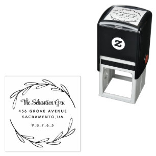 Return Address Custom Script Family Self-inking Stamp
