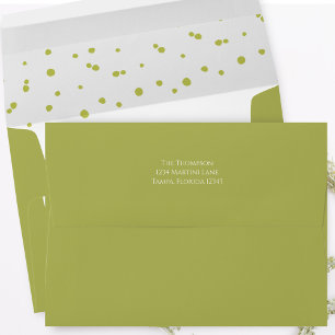 Return Address Cute Olive Green Envelope