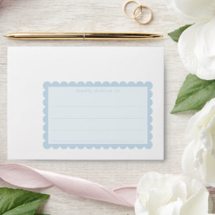 RETURN ADDRESS cute scallop edge duck egg blue Envelope