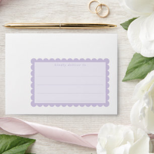 RETURN ADDRESS cute scallop edge lilac purple Envelope