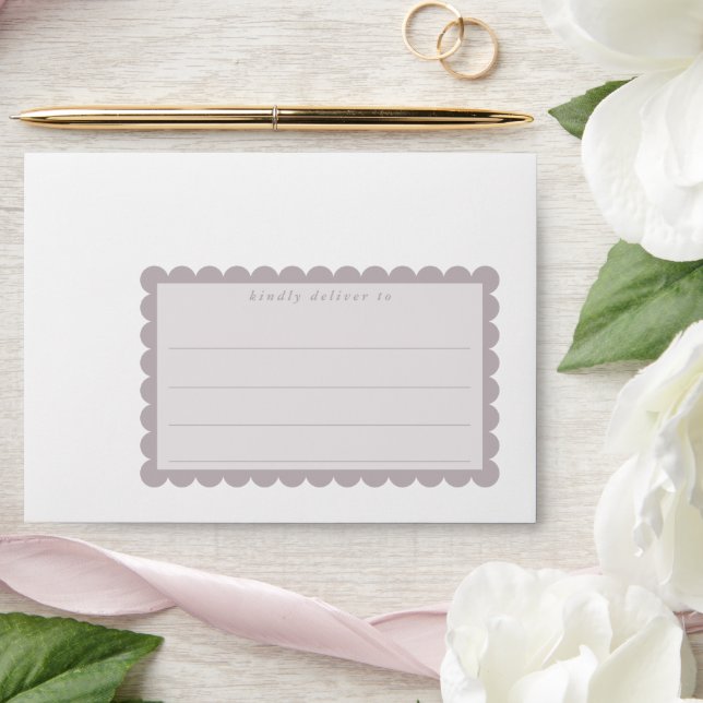 RETURN ADDRESS cute scallop edge mushroom edge Envelope (Wedding)