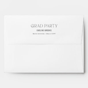 Return Address Elegant Black Script Graduation Envelope