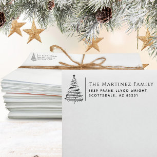 Return Address Elegant Family Christmas Customized Self-inking Stamp