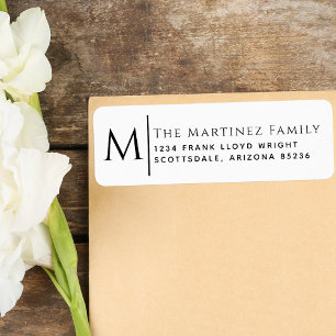 Return Address Elegant Family Monogram Customized