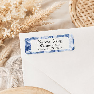 Return address _elegant handwriting BLUE ROSES