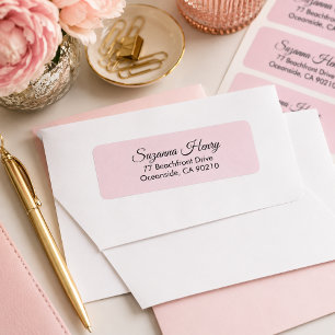Return address _elegant handwriting blush pink