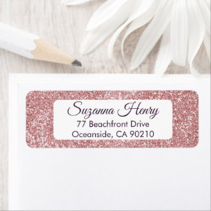 Return address _elegant handwriting pink glitter