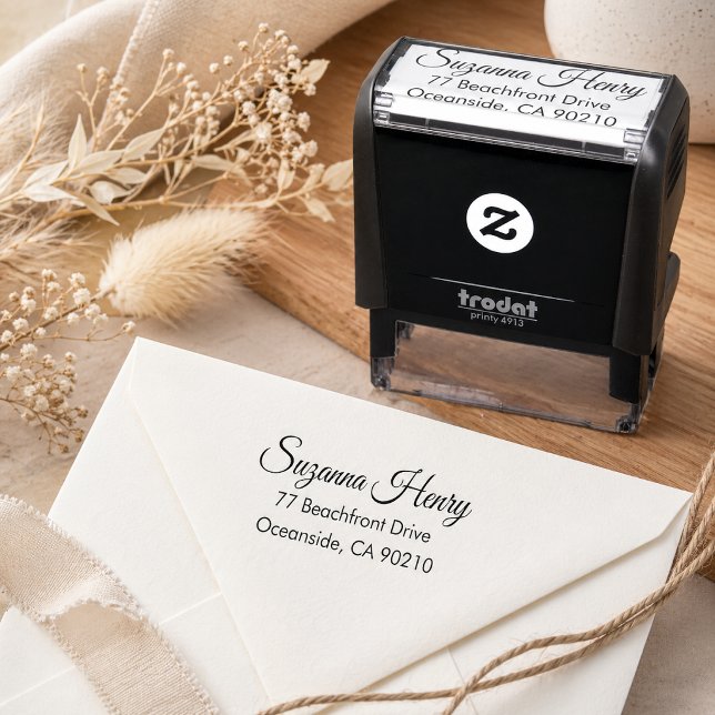 Return address _elegant handwriting  self-inking stamp (Creator Uploaded)