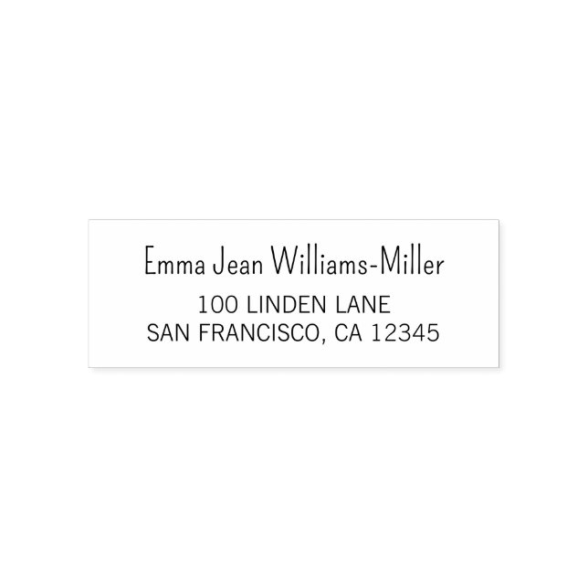  Return Address Elegant Modern Clean Script Self-inking Stamp (Design)