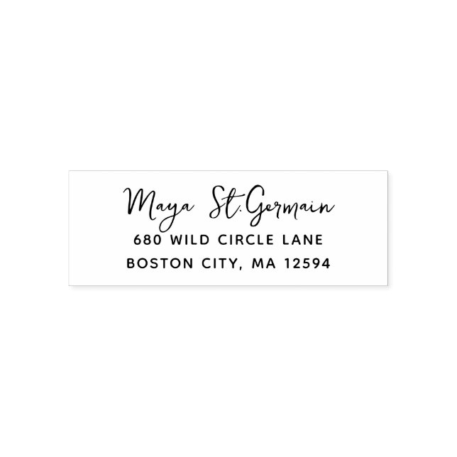 Return Address Elegant Simple Script Self-inking Stamp (Design)