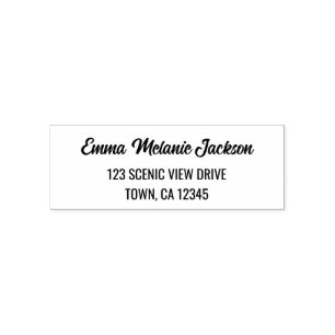 Return Address Elegant Stylish Calligraphy Script Self-inking Stamp