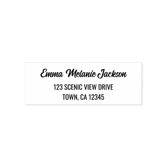 Return Address Elegant Stylish Calligraphy Script Self-inking Stamp (Design)