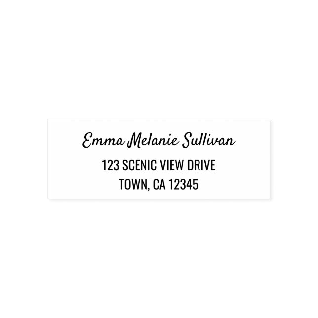 Return Address Elegant Stylish Calligraphy Script Self-inking Stamp (Design)